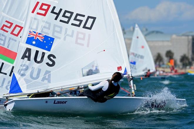 Laser Radial / Ashley Stoddart (AUS) - 2015 ISAF Sailing World Cup Melbourne © Jeff Crow/ Sport the Library http://www.sportlibrary.com.au